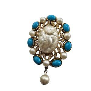 Vintage Arthur Pepper Art Molded Pearl Brooch (A7055)